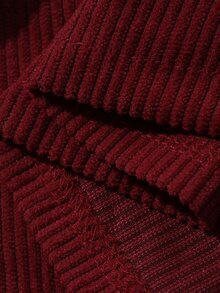 Hapijoa Young Girl) Sleeveless Colorblock A-Line Cute Stylish Corduroy Pocket Tank Dress - Burgundy - View 9