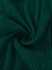 GlowEve CURVE Plus Size Women's Versatile Textured Button Decor Dress - Dark Green - View 4