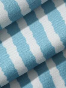 DAZY Women's Striped Single-Breasted Top And Pants Pajama Set - Blue - View 9