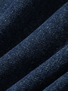 DAZY 女款刺繡設計寬鬆牛仔夾克外套 - 深色水洗藍 - 查看 8