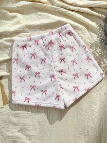 SHEIN Casual Underwear&Sleepwear 法蘭絨雲朵印花睡褲 - 彩色 - 查看 2