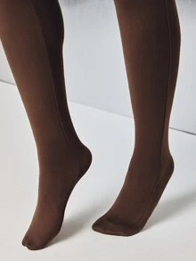 Denimoi Stylish Closed Toe Leggings Fashion Leggings Fall And Winter Cold Weather Outfits Layering - Coffee Brown - View 3