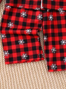 SHEIN 2pcs Set Piyama Bayi Laki-laki Motif Kotak-kotak Natal - MultiWarna - View 8