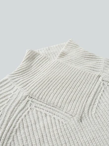 Manfinity CasualKnits Men's Ribbed Cross Neckline Fashion Long Sleeve Sweater - Apricot - View 3