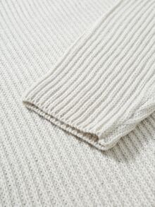 Manfinity CasualKnits Men's Ribbed Cross Neckline Fashion Long Sleeve Sweater - Apricot - View 5