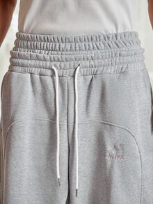 SWAVVY Men's Casual Loose Fit Long Pants, Spring/Autumn, Standard Size, Grey With Reflective Panel Patchwork - Light Grey - View 7