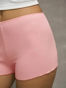 Esseday Women's Solid Color Elastic Waist Casual Boxer Shorts Set - Multicolor - View 6