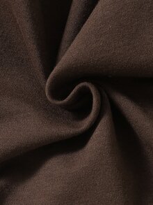 SHEIN 2件組男嬰 Polo 上衣 + 長褲紳士套裝，棕色卡其馬刺繡 V 領長袖翻領常規款，適合婚禮賓客、秋季假期 - 棕色 - 查看 11