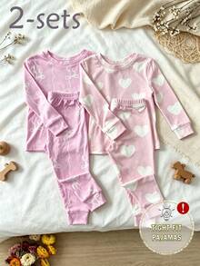 SHEIN 4PCS Baby Girls Pajamas - Multicolor - View 3