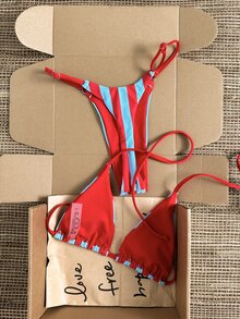 Swim Mod 波點掛脖綁帶比基尼兩件式泳衣 - 彩色 - 查看 2