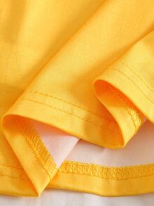 Girls' Fashionable Cute Ballet Girl Print Long Sleeve Long Length Comfortable Milk Silk Fabric Loungewear Set - Yellow - View 6
