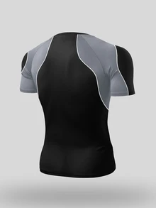 GymBeat Men's Geometric Print Raglan Short Sleeve Casual Fitness Sports T-Shirt - Multicolor - View 2