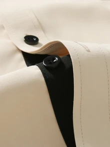 Calvornis 男士拼色休閒百搭日常穿著長袖襯衫 - 杏色 - 查看 6