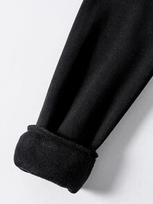Tween Boys Casual Solid Color Loose Fit Sweatshirt Autumn Fall - Black - View 5