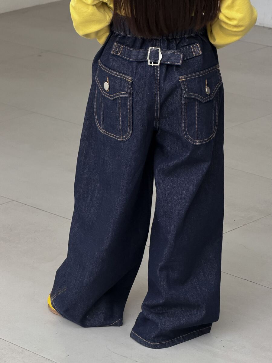 Dazy Kids Tween Girl Casual Straight Leg Jeans, Autumn/Winter - Dark Wash - View 1