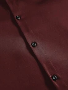 Manfinity Mode Men's Casual Daily Wear, Essential For Outings, Ins Style, Glamorous Party, Street Mature, Loose Fit Shirt - Burgundy - View 7