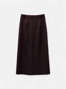 Nöista Misi Skirt Contrast Piping And Front Slit Opening - Burgundy - View 9