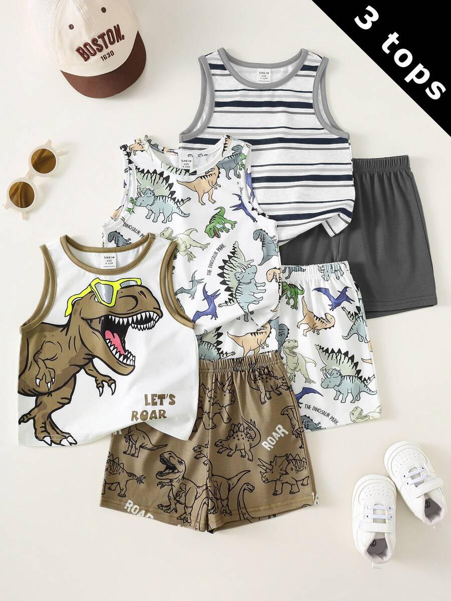 3PCS Young Boys Tanks - Multicolor - View 1