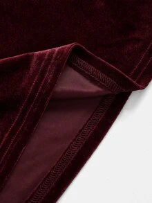 Tween Girls Spaghetti Strap Long Dress, Elegant Party, Ceremony, Formal Occasion, Ball, Evening Banquet - Burgundy - View 5