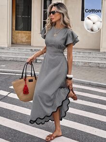 Serisse 女款格紋休閒派對長洋裝 - 彩色 - 查看 1