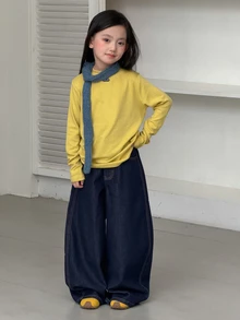 Dazy Kids Tween Girl Casual Straight Leg Jeans, Autumn/Winter - Dark Wash - View 3