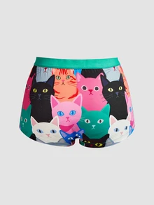Chillnights Conjunto de lencería con top de tirantes y bragas con estampado de dibujos animados para mujer - Multicolor - Ver 9
