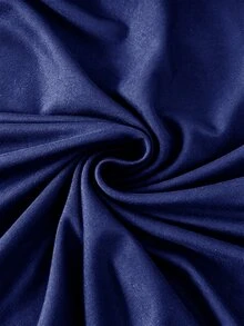 GlowEve CURVE 女款大尺碼圓領蕾絲拼接不對稱下擺純色休閒百搭日常短袖T恤 - 藏蓝色 - 查看 6
