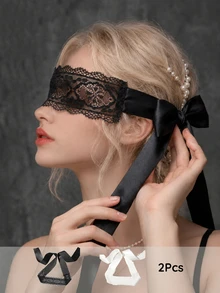 SpicyHot Lace Eye Mask Erotic Blindfold Goddess Forbidden Style Sexy Light-Blocking Eye Cover Ribbon For Couples Seduction Thin - Multicolor - View 3