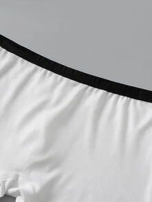 SHEIN 青少年男孩純白色 6 件裝日常時尚休閒四角內褲 - 白色 - 查看 3