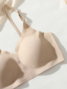 SHEIN Women's Multicolor Seamless Wireless V-Neck Bra Set, Soft Comfortable Push-Up Bralette, Everyday Lingerie For Commute & Daily Wear - Multicolor - View 9