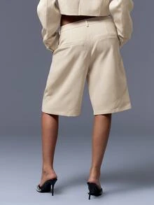 MUSERA 量身打造低腰短褲 90年代優雅風 夏季休閒款 - 白色 - 查看 2