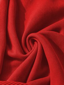 Linhara Plus Size Solid Color Turtleneck Fleece Sweater, Winter Knit Pullover Fall - Red - View 6