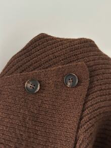 Dulcita Women's Solid Color Casual Versatile Daily Wear Long Sleeve Sweater - Brown - View 7