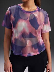 Powerista Women's Plus Size Casual Tie-Dye Short Sleeve Sports T-Shirt - Multicolor - View 4