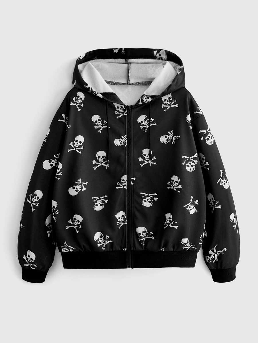 ROMWE Fairycore Plus Size Women's Vintage Wing & Thorn Print Letter Rhinestone Versatile All-Match Sweatshirt - Black - View 1