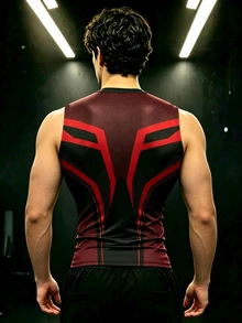 GymBeat ملابس علوية رياضي بدون أكمام للرجال بطبعة العنكبوت كاجوال للياقة البدنية والرياضة - متعدد الألوان - مشاهدة 2