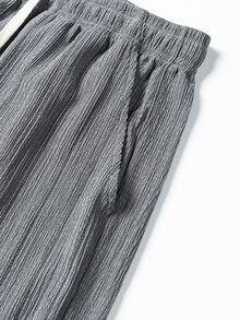 STEELVANCE 男士抽繩腰休閒運動長褲 - 灰色 - 查看 5