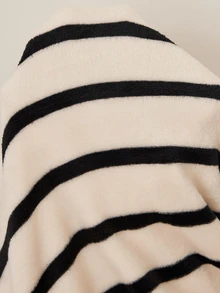 Doze Lane طقم ملابس منزلية نسائي من الفلانيل بطبعة مخططة، بلوزة طويلة الأكمام وبنطال طويل، للخريف والشتاء - متعدد الألوان - مشاهدة 3