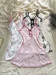 CottageSlumber 3PCS Women Sleep Dresses - Multicolor - View 9