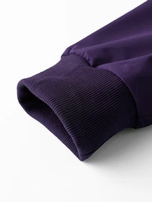 Manfinity Homme Men's Letter Pattern Long Sleeve Zip-Up Casual Baseball Jacket - Purple - View 7