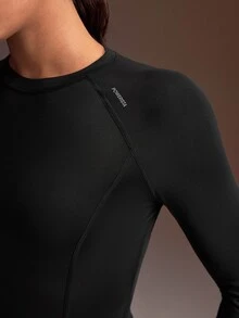 Powerista Women's Long Sleeve Top And Shorts Casual Daily Sports Set - Black - View 5