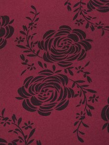 Fairmaia German Traditional Plus Size Women's Floral Print Square Neck Sleeveless Dress - Burgundy - View 4