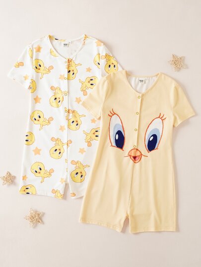 LOONEY TUNES X SHEIN 2 Peças Pijama para Meninas Pré-Adolescentes