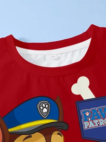 SHEIN | PAW Patrol 小男孩卡通印花圓領短袖休閒T恤 - 白色 - 查看 3
