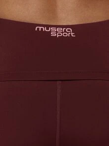 Musera Sport 條紋側折腰貼身運動迷你短褲 秋冬健身運動可愛奶油黃 - 酒紅色 - 查看 6