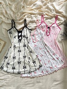 CottageSlumber 3PCS Women Sleep Dresses - Multicolor - View 1