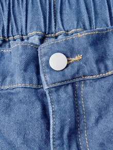 EMERY ROSE Quần jean denim nữ size lớn mặc thường ngày phong cách casual có túi và cúc - Màu xanh lam - Xem 8