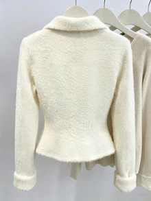 LUMIGAL Women's Autumn Solid Color Single-Breasted Long Sleeve Casual T-Shirt - Apricot - View 2
