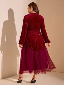 Comfylo 優雅女款洋裝 迷人商務休閒女裝 夏季工作洋裝 商務長洋裝 秋季 - 酒紅色 - 查看 2