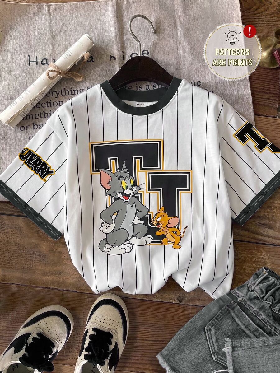 TOM & JERRY X SHEIN SHEIN EZwear Plus Size Women's Cartoon Print ...